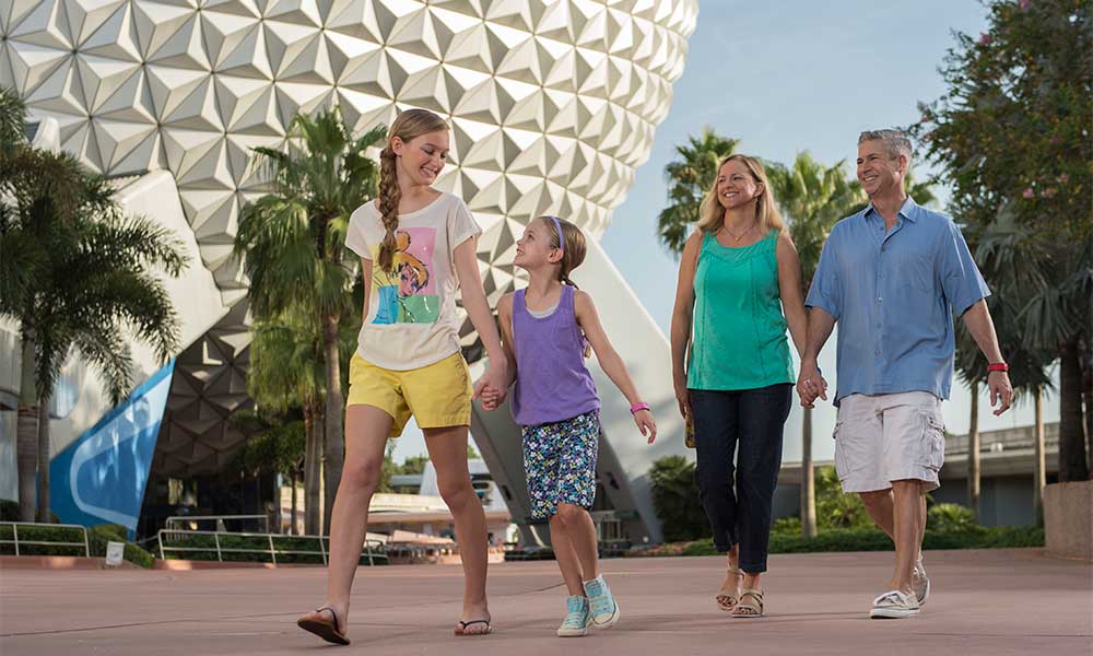 Family Walking Through Disney's Epcot