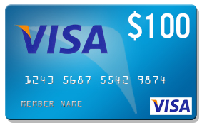 blue $100 visa card