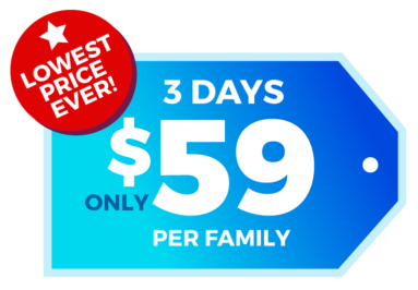 graphic: 3 day hotel stay for only $59 per family