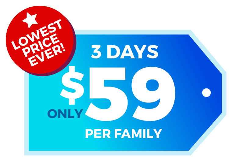 graphic: 3 day hotel stay for only $59 per family