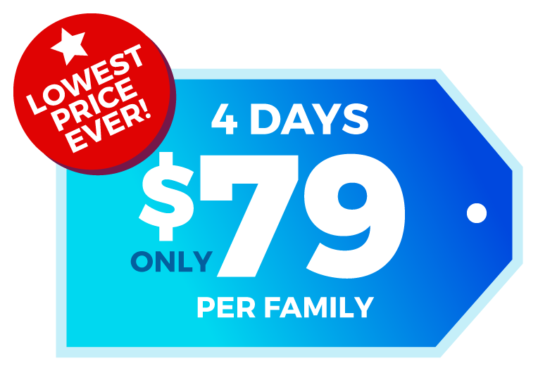 graphic: 4 day hotel stay for only $79 per family